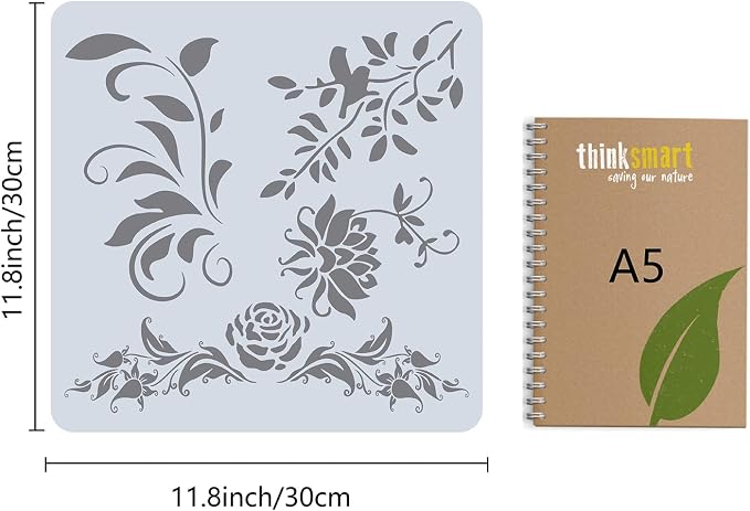 GORGECRAFT Large Rose Vines Stencil Flowers Stencils - Image 2