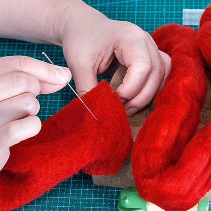 QMNNMA Wool Roving Bulk, 8.82oz Needle Felting Wool-Red | Wool Roving - Image 4