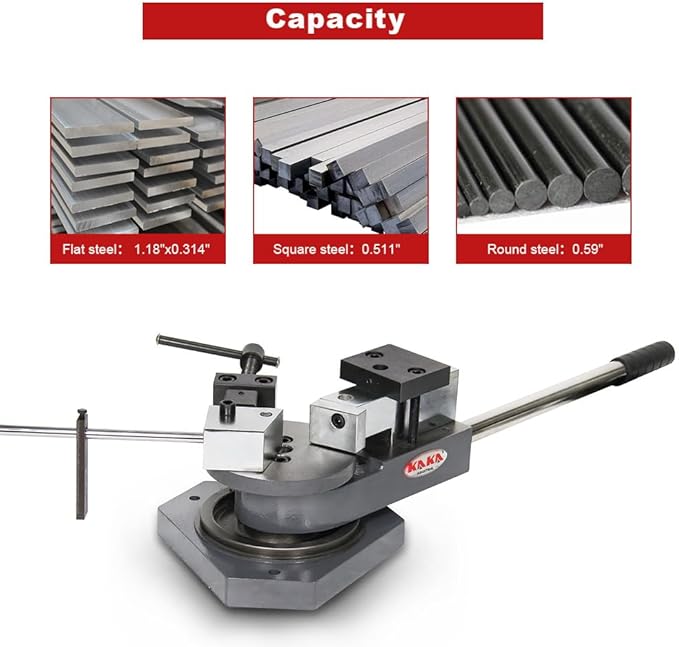 KAKA INDUSTRIAL Universal Bender, High Capacity Metal Bender, Strip Steel, Flat Steel, Round Steel, Angle Steel Rod Bender, Hot and Cold, Bar Bending Machine SBG-40