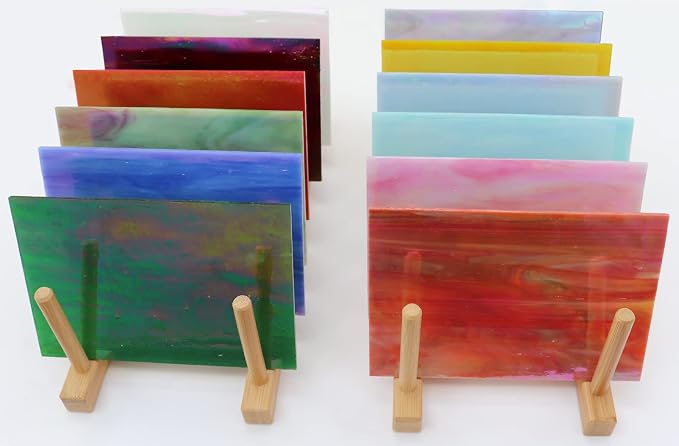 LITMIND 12 Sheets Iridescent Stained Glass Sheets – 4 x 6 Inch Opaque Rainbow - Image 4