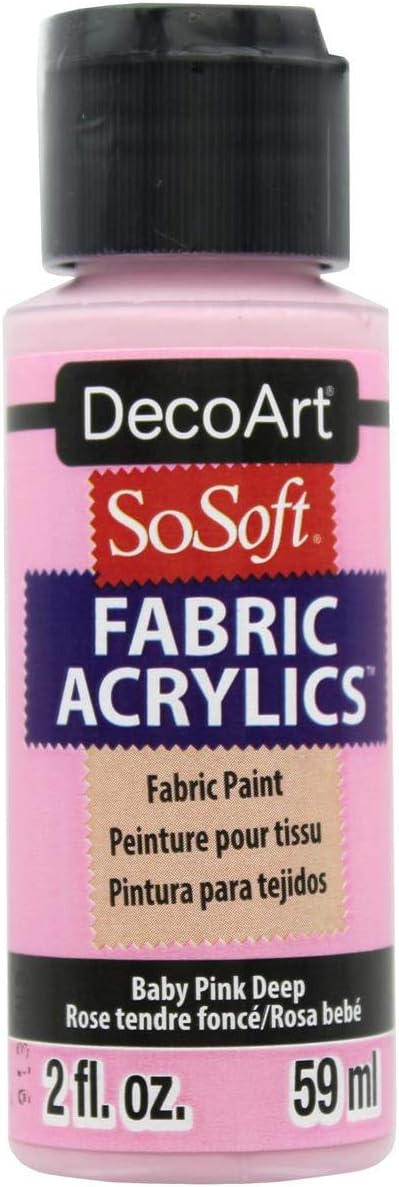 Deco Art SoSoft Fabric Acrylic Paint 2oz-Baby Pink Deep by DecoArtAcrylicPaintCraftSupplies