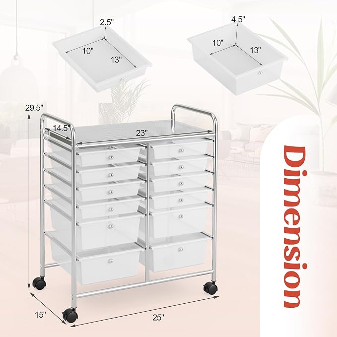 BECOMFORT 12-Drawer Rolling Cart - Image 3