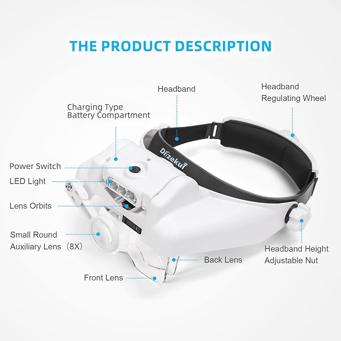 Dilzekui Headband Magnifying Glass - Image 4