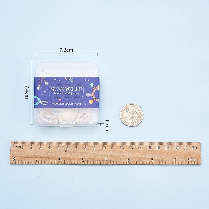 SUNNYCLUE 1 Box 10Pcs Oval Ocean Beach Spiral Seashells Craft Charms Connectors - Image 7