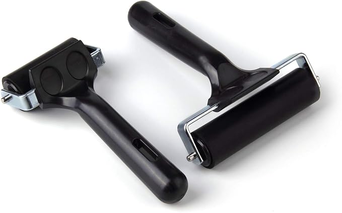 2Pcs Rubber Roller Brayer Rollers Hard Rubber 4 and 2.2 Inch - Image 8