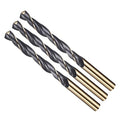Drill Bit, 9.5mm Cutting Diameter, 4341 HSS Gold and Black 118° Cutting Angle Number Jobber Bits - (Applications: for Drilling Soft Metal Plastic Wood), 3-Pieces