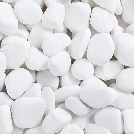 SIDONG 10 lbs White River Rocks, 1.2-2 Inches Matte Pebbles by SIDONG