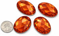 40x30mm Orange Hyacinth .HC Large Flat Back Oval Acrylic Rhinestones Cosplay by Allstarco