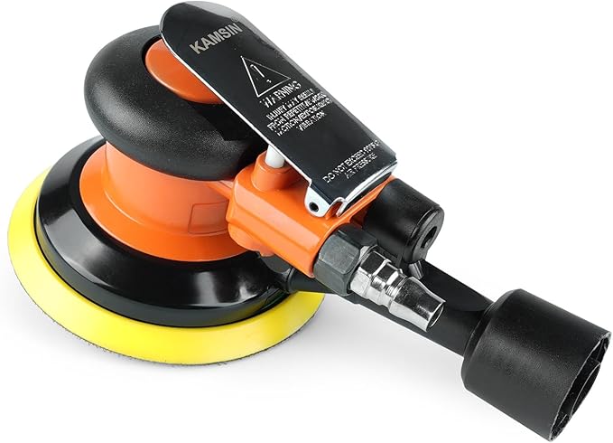 Pneumatic Random Orbital Sander 6" Air Palm Sander, Speed Adjustable Professoinal Da Sander for Woodworking, Metal and Auto Bodywork
