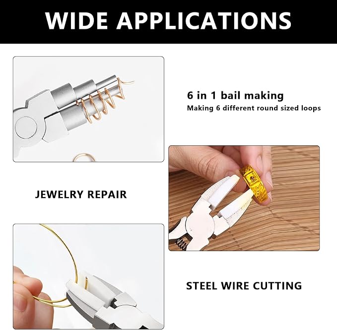 2 Pieces 6 in 1 Jewelry Pliers Jewelry Making Tool Bail Making Pliers bending - Image 4