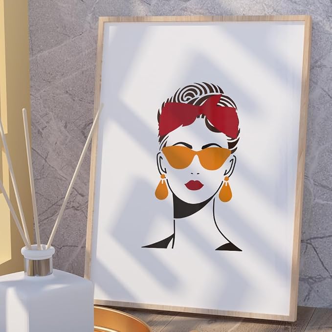 2Pcs Retro Lady Face Stencils for Painting, 11.8"x 11.8" Reusable Combinable - Image 4