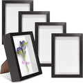 VOKOY 5 Pack 4" x 6" Shadow Box Frame, Small Wood Hollow Picture Frame by VOKOY