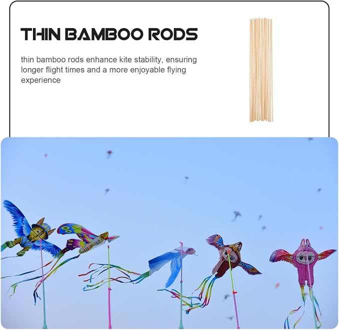Lightweight Bamboo Kite Support Rods 15.74In Thin Dowels - Image 9
