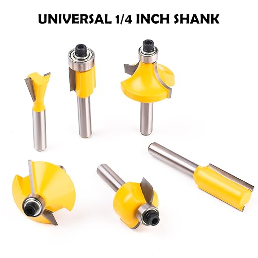 Router Bits 25 Pieces, 1/4 Inch Shank Tungsten Carbide Router Bit Set, for Professional and Beginners Carpenter
