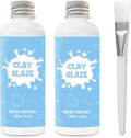 EIGTWEN 2 x 100ml Air Dry Clay Glaze, Gloss & Matte Finish, Prevents Cracking by EIGTWEN