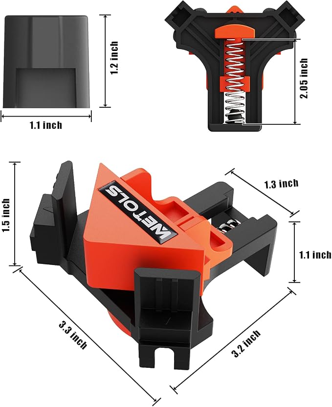 WETOLS Corner Clamp for Woodworking, 90 Degree Right Angle Clamp, Wood Clamps - Image 4