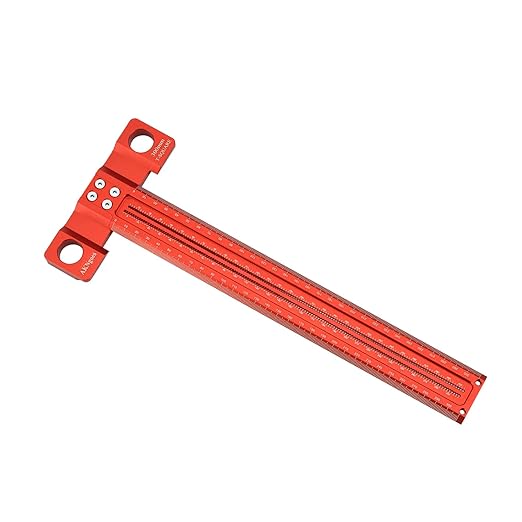 Woodworking Scriber T-Square Ruler 300mm with Thoughtful Support Lips, Architect Ruler for Carpenter Work, Layout and Measuring Tools…