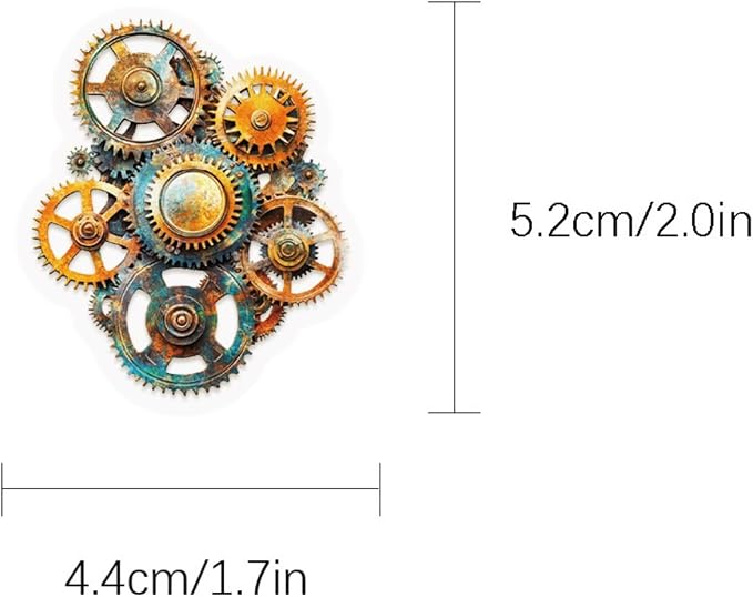 50 Pcs Mechanical Gears PET Aesthetic Stickers - Image 4