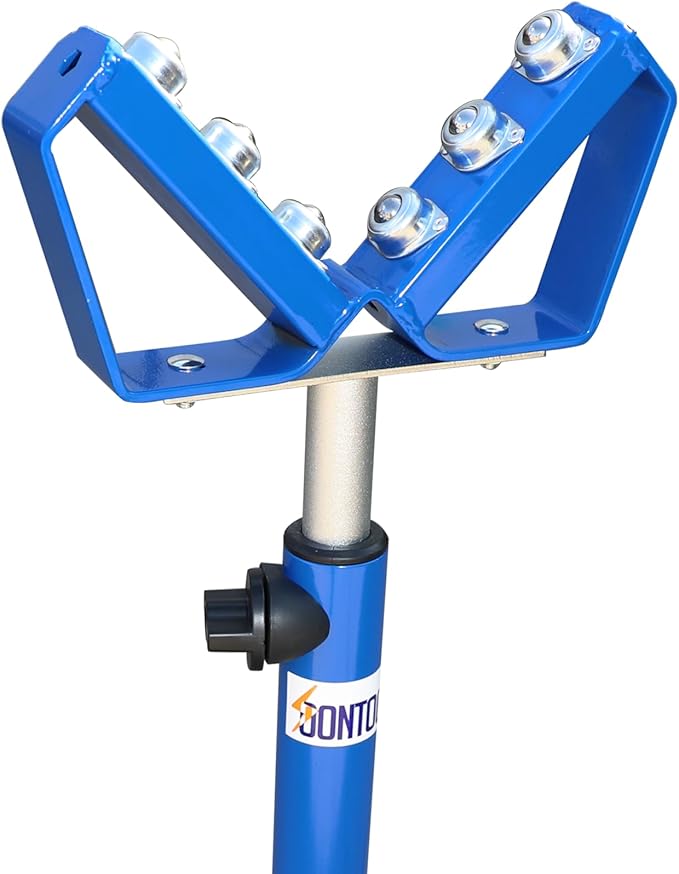 V-Shaped Triangle Roller Stand for Woodworking - 176 Lbs Load Capacity, Adjustable Height 27.56-43.31 Inches, Stable Stainless Steel Roller Ideal for Table Saw, Miter Saw
