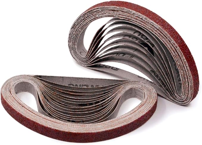 1/2 X 18 Inch Sanding Belt Sandpaper, 80 Grit Aluminum Oxide Air File Sanding Belts 80 Grit, 24 Pack(1/2x18in,80 Grit)