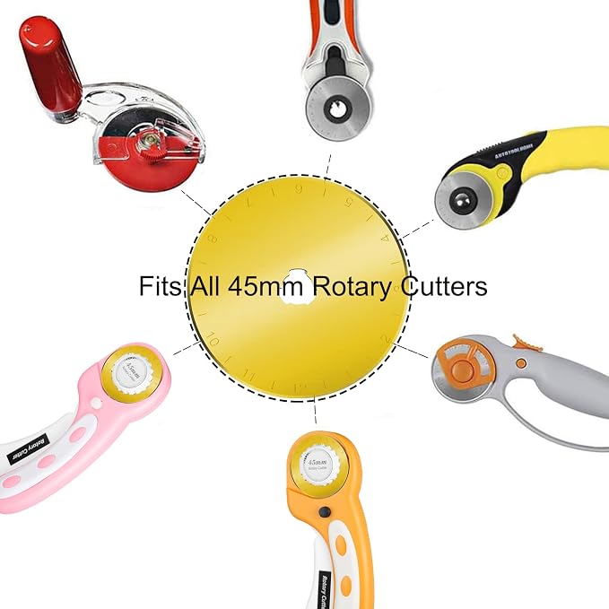 45mm Rotary Cutter Blades 5-Pack Titanium Replacement Blades Fits Fiskars - Image 3
