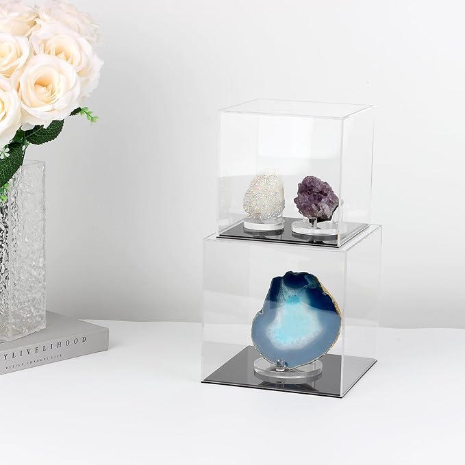Acrylic Box with Black Base, Simple Self-Assembly Clear Trophy Display Case - Image 4