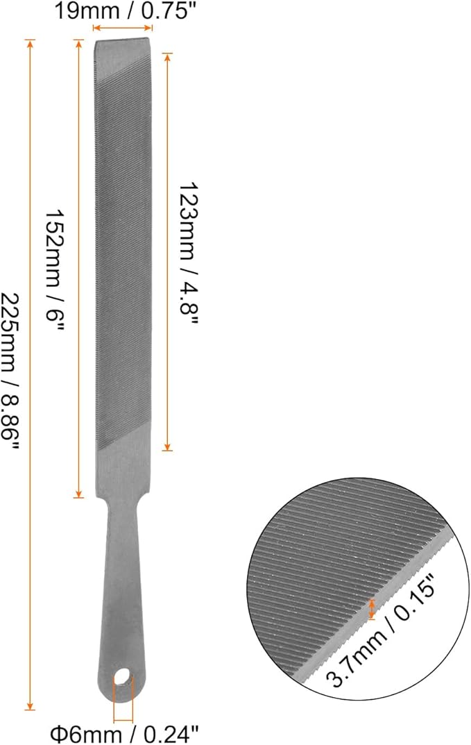 HARFINGTON Farmers Own Files 6 Inch High Carbon Steel Single Cut Flat Hand Rasp File for Deburring and Removing Material