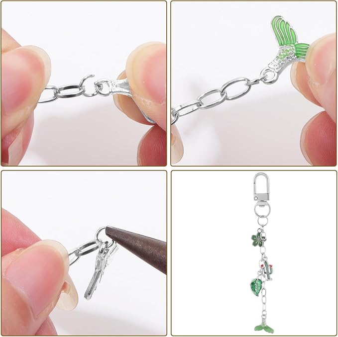 Chuyau 20pcs Keychain Making Kit Gold Silver Swivel Snap Hook Lobster Claw - Image 4