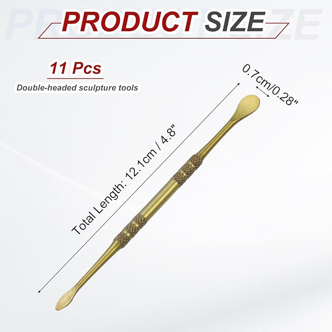 HARFINGTON 11pcs Wax Carving Tool 4.75" Double-Headed Stainless Steel Sculpture - Image 2