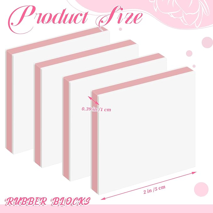 Frienda 24 Pcs 2" x 2" Rubber Carving Blocks Linoleum Blocks - Image 2