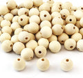 100pcs 18mm Wood Beads DIY Unfinished Round Wooden Loose Beads Natural Spacer by AqueensSquishiestoys