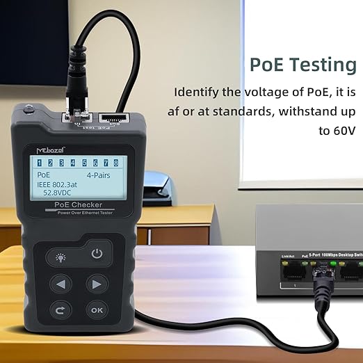 Mcbazel Network Cable Tester, Ethernet Cable POE Tester for CAT5e/CAT6/CAT6a,for Tracker Underground Line Finder for Home Repair