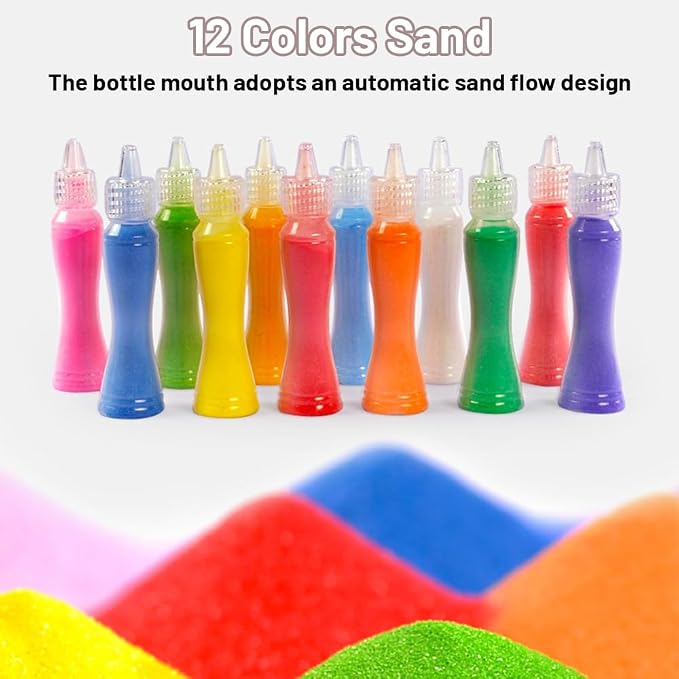 RivanPal Colorful Sand Art Kit Crafts, 26 Different Cartoons - Image 4