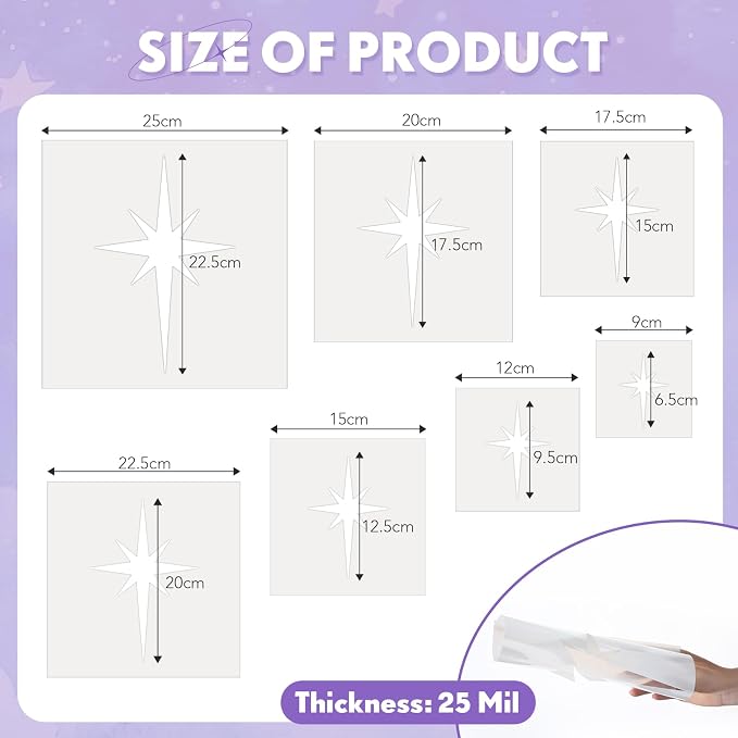 Teling 14 Pcs Large Star Stencil - Image 4