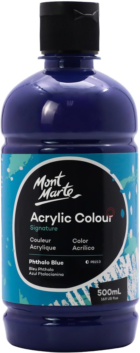 Mont Marte Signature Phthalo Blue Paint, Semi-Matte Finish, Suitable by MontMarte