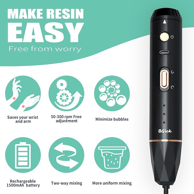 Upgraded Resin Mixer, Handheld Rechargeable Mixer - Image 2