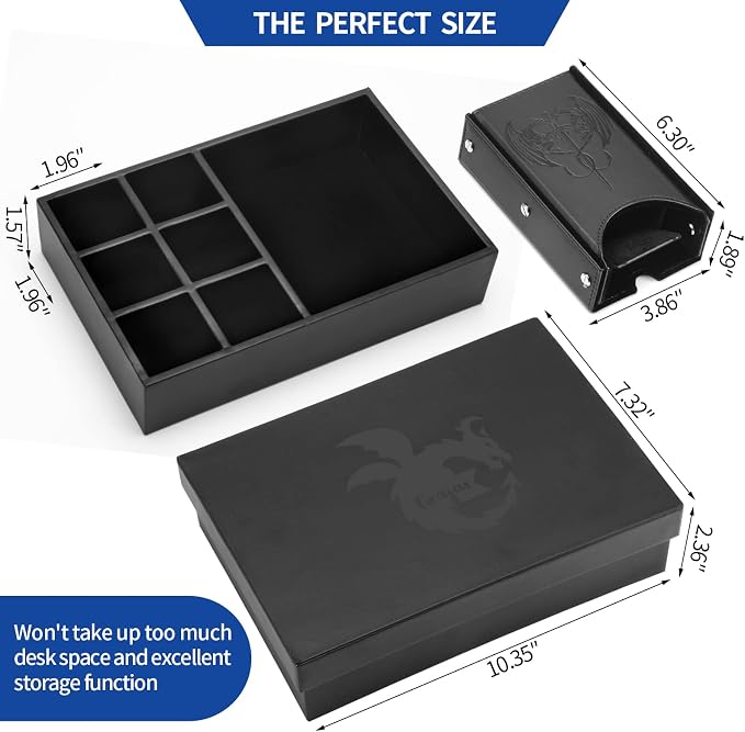 Grajar 3 in 1 Dice Tray with Lid, Portable Dice Box Storage, DND Dice Holder - Image 4