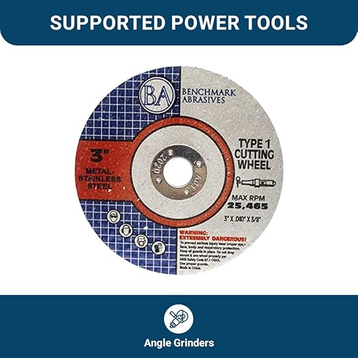 Benchmark Abrasives 3" x .040" x 3/8" Thin Metal Cutting Wheels - 25 Pack