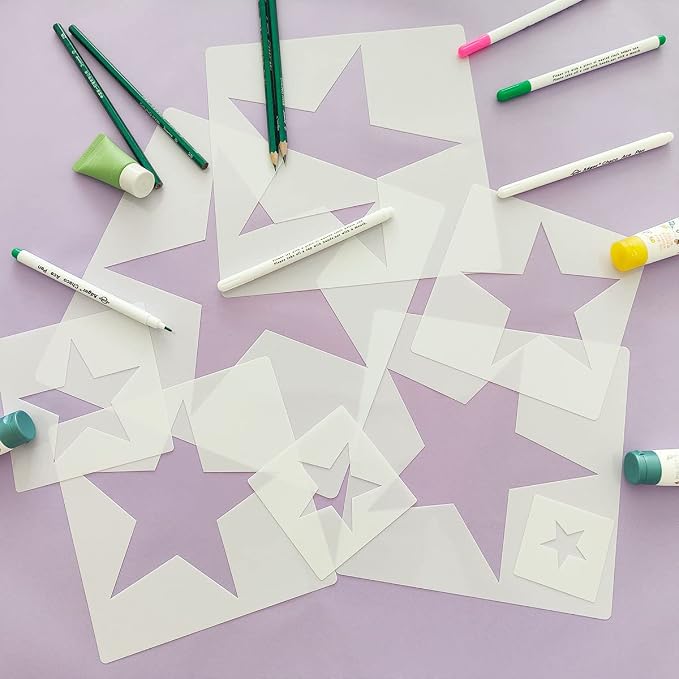8 PCS Large Star Stencil, Star Stencils Different Sizes, Stars Template Stencil - Image 6