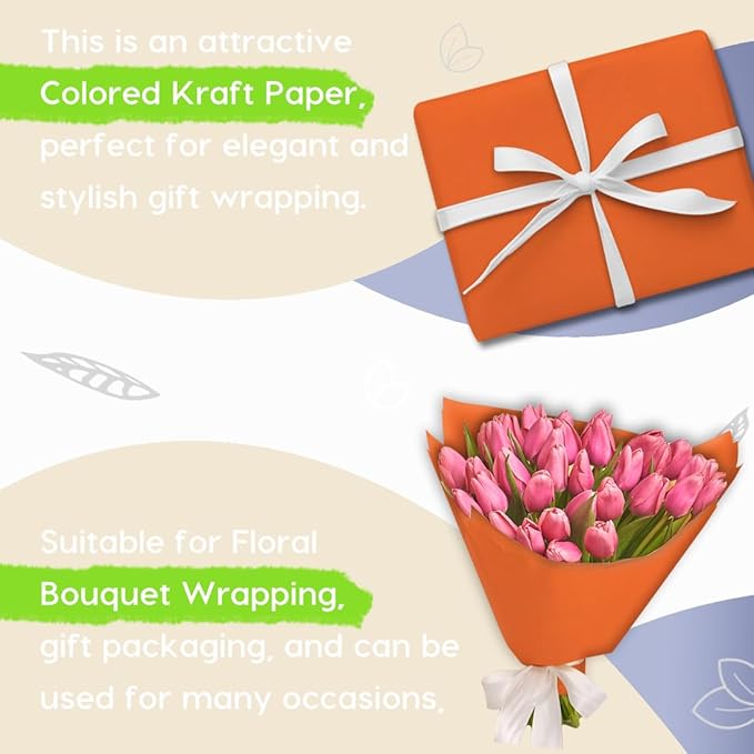PerkHomy OrangeRed Kraft Paper Roll 48" x 3 - Image 3