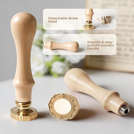 Frame Wax Seal Stamp, 3D Embossed Relief Carving Head and Wood Handle - Image 7