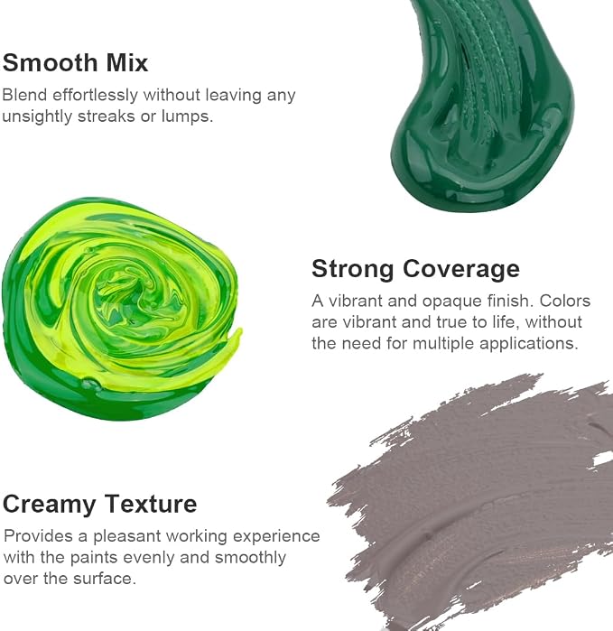 AUREUO Green Acrylic Paint Set - Image 7