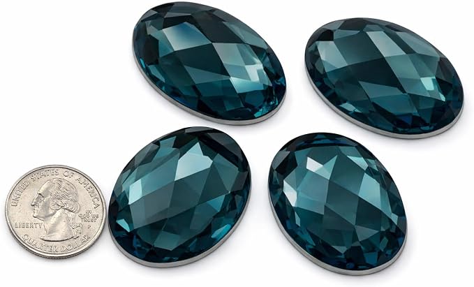40x30mm Large Flat Back Oval Acrylic Rhinestones Cosplay Costume Gems Plastic by Allstarco