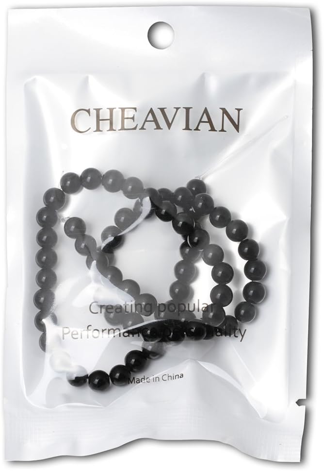 60PCS 6mm Natural Black Obsidian Gemstone Round Loose Beads Crystal Energy - Image 5