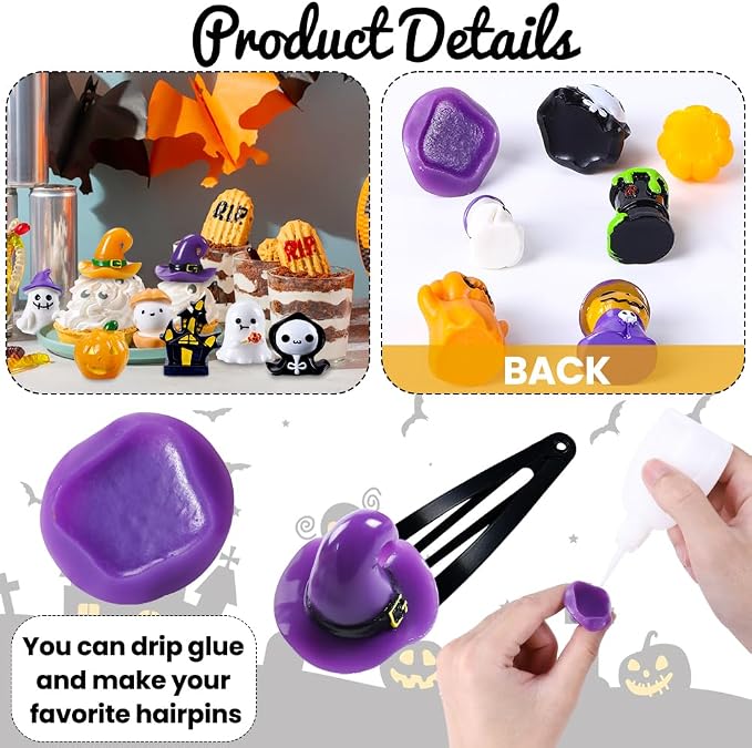 DIYDEC 32pcs Halloween Mini Resin Figures 32 Styles Tiny Resin Animals Little - Image 7