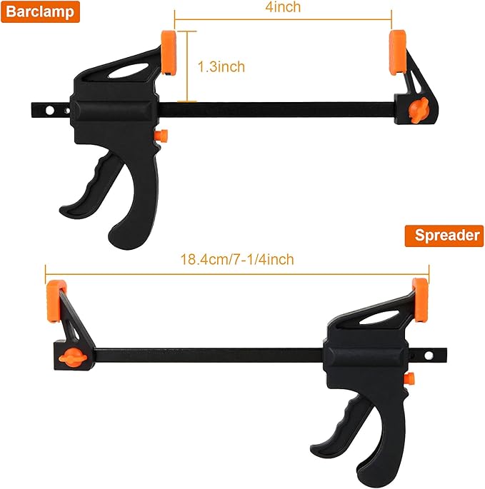 12 Pack 4 Inch Bar Clamps for Woodworking Quick Grip Clamps Trigger Clamp One - Image 2