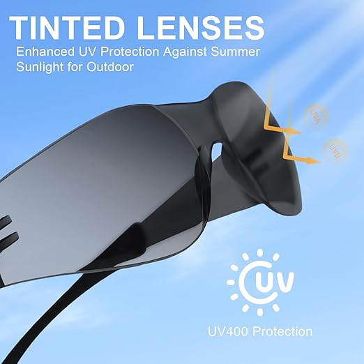 ANSI Z87.1 Tinted Safety Glasses Bulk 36 pack, Safety Sunglasses for men and women, Scratch & Impact Resistant UV protection sunglasses for Construction, Outdoor Sports & Work