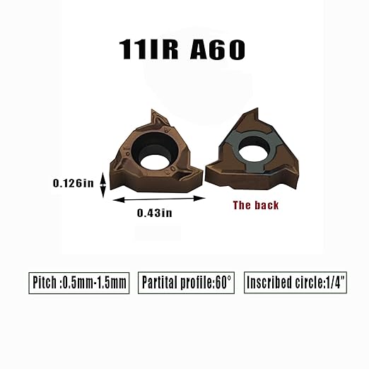 Lather Threading Tool Bit Set External Internal Threading Boring Bars Turning Tool Holders with 11IR A60 16ER 16IR AG60 Carbide Threading Inserts (2pcs Holders +11IR A60)