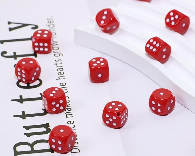 Tupalizy 10mm Acrylic Dice Beads Small 6 Sided Dice Charms - Image 3