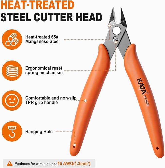 KATA Mini Flush Cutters, 5-Inch Wire Cutters Plier - Image 3